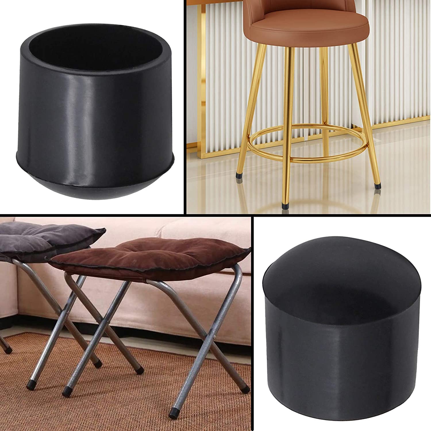 40Pcs 8mm Round PVC Furniture Leg Covers Non-Slip Chair Leg End Cap Cover Floor Protector Pads Reduce Noise Table Feet Cap - Black 40Pcs 8mm Round PVC Furniture Leg Covers Non-Slip Chair Leg End Cap Cover Floor Protector Pads Reduce Noise Table Feet Cap - Black